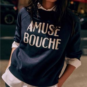 Sézane Amuse Bouche Sweatshirt in Navy (100% Cotton)